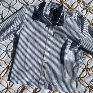 Vintage Ralph Lauren Button Down Blue Stripe Small
